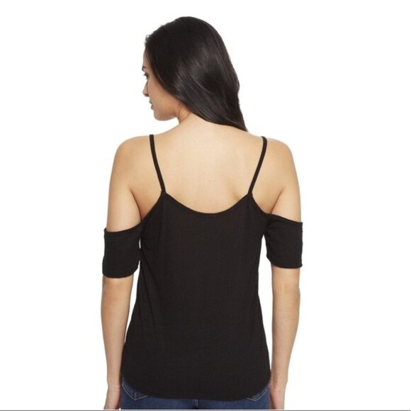 Revolve LNA Off The Shoulder Tee Top T-shirt Short Sleeve Black Size XS - Picture 11 of 11